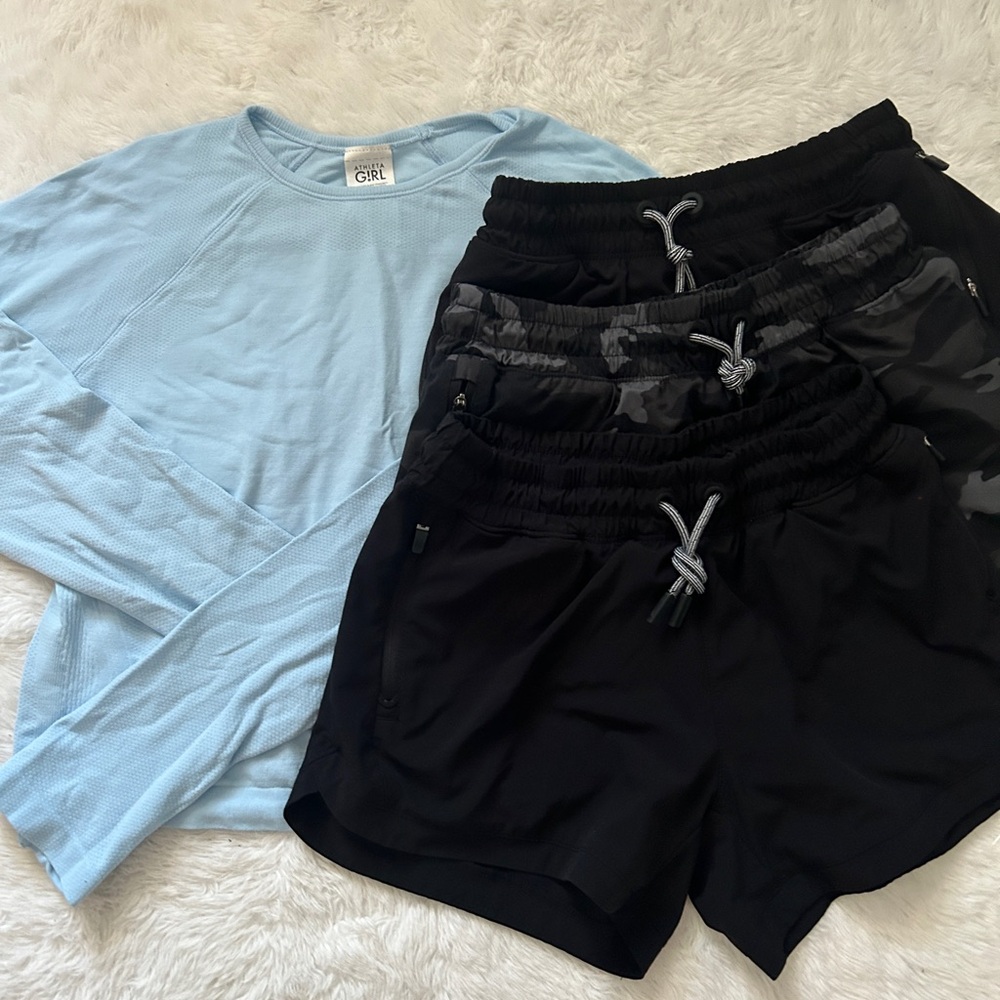 Athleta Girl Shorts and Long Sleeve Tee L/12
